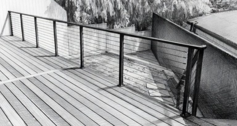 Metforce Malka Alu aluminium and stainless steel wire rope balustrade, powder coated, Perth