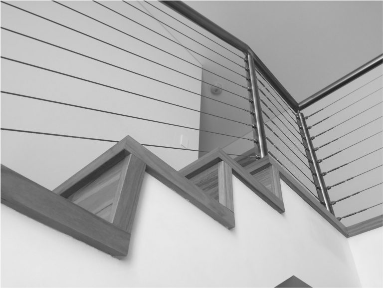 Metforce Malka Stainless grade 316 stainless steel and wire rope balustrade, brushed finish, Perth