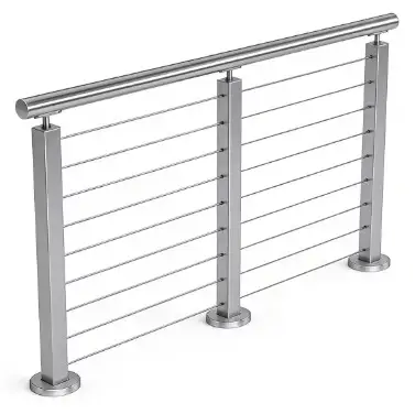 Metforce Malka Stainless grade 316 stainless steel and wire rope balustrade, brushed finish, Perth