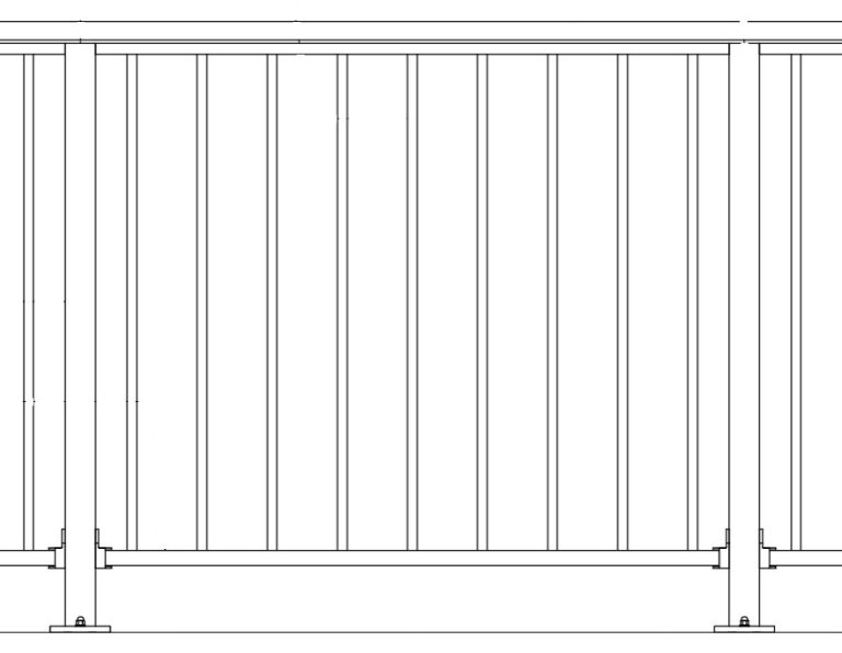 Metforce Mooro aluminium balustrade with vertical infill panels and toprail, powder coated, Perth
