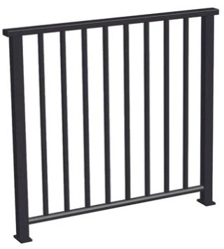 Metforce Settler full-framed aluminium balustrade with vertical balusters and rectangle handrail, Perth