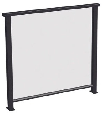 Metforce Vista aluminium and glass balustrade with toughened glass infill panels and oval handrail, Perth